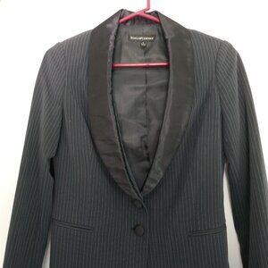 NWT vintage Jessica McClintock navy pinstripe tuxedo style lapel blazer size 4